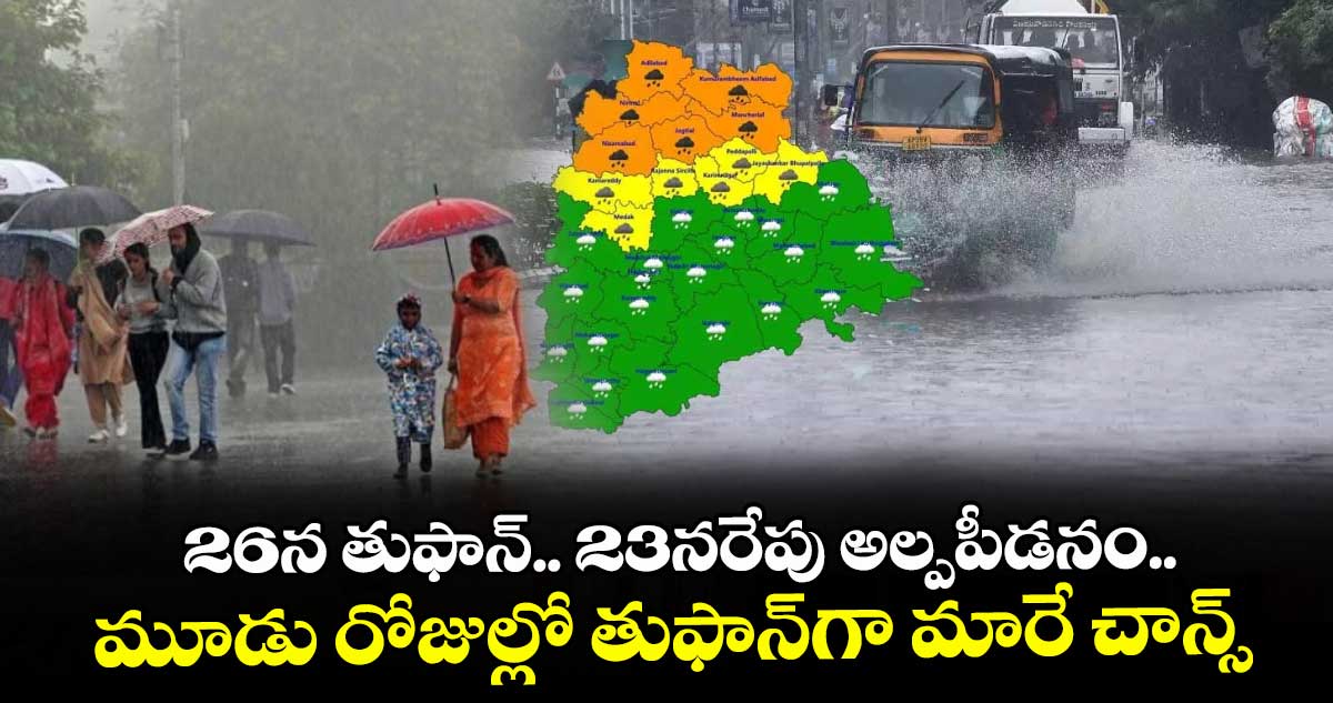 Weather report: 26న తుఫాన్.. 23నరేపు అల్పపీడనం.. మూడు రోజుల్లో తుఫాన్‌‌‌‌‌‌‌‌‌‌‌‌‌‌‌‌గా మారే చాన్స్